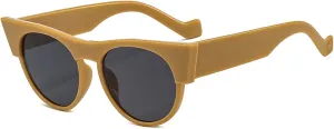 GAOXIN Cat Eye Men and Women Round Frame Sunglasses Outdoor Vacation Sunshade (Color : D, Size : Medium)