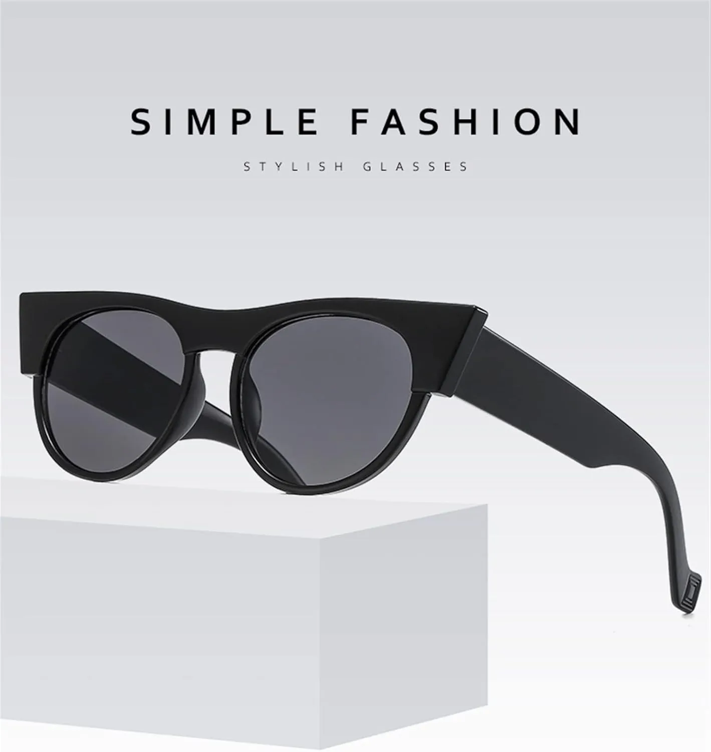 GAOXIN Cat Eye Men and Women Round Frame Sunglasses Outdoor Vacation Sunshade (Color : D, Size : Medium)