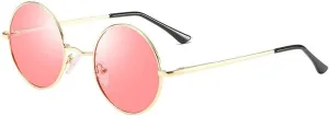 GAOXIN Men and Women Polarized Retro Round Frame Sunglasses Outdoor Sunshade Driving (Color : H, Size : Medium)