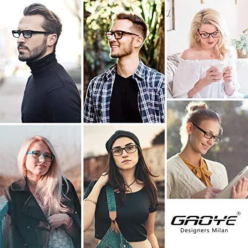 Gaoye 5-Pack Reading Glasses Blue Light Blocking,Spring Hinge Readers for Women Men Anti Glare Filter Lightweight Eyeglasses