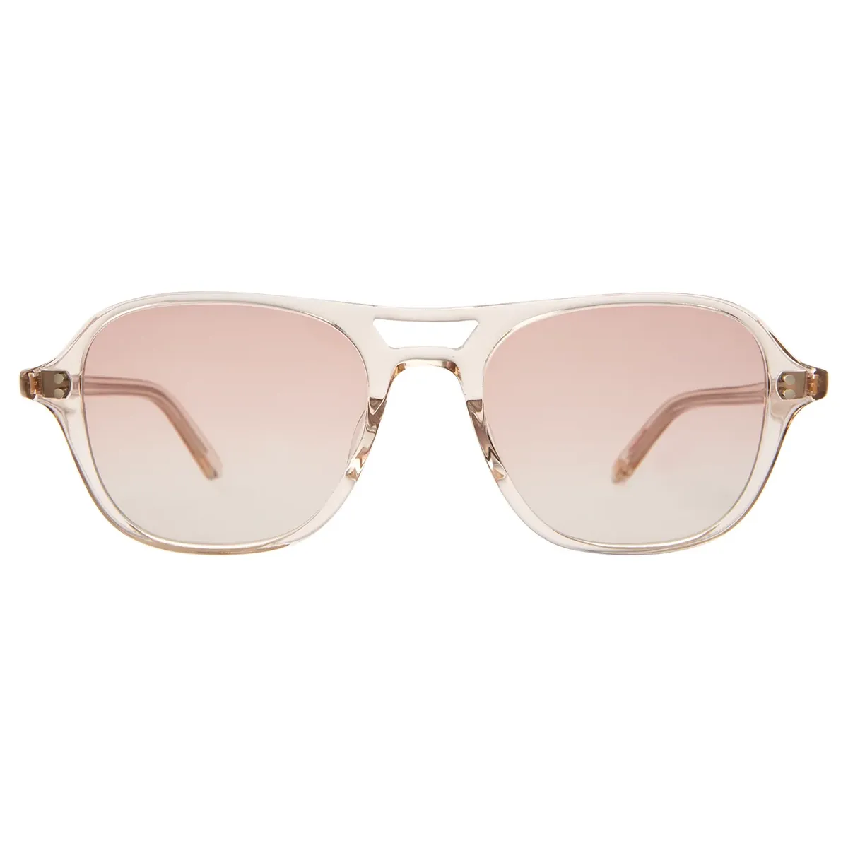 Garrett Leight - "DOC" Sunglasses with Shell Crystal Frames and Semi-Flat Sunrise Gradient Lenses