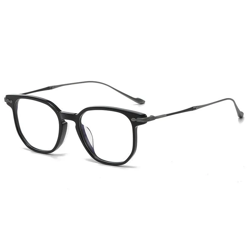 Gatenac Unisex Full Rim Irregular Square Acetate Titanium Eyeglasses Gxyj992