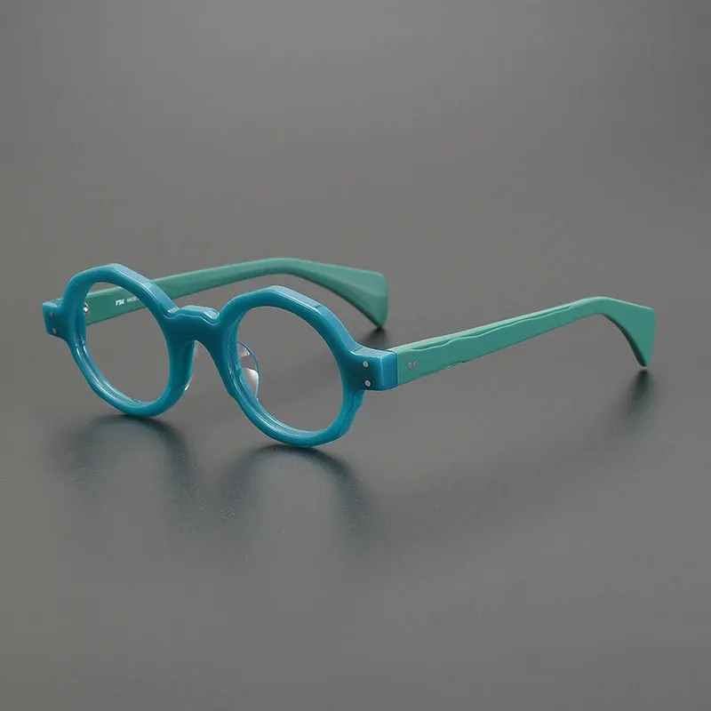 Gatenac Unisex Full Rim Round Acetate Eyeglasses Gxyj-1169