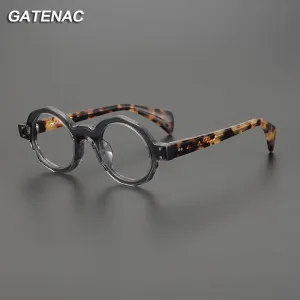 Gatenac Unisex Full Rim Round Acetate Eyeglasses Gxyj-1169
