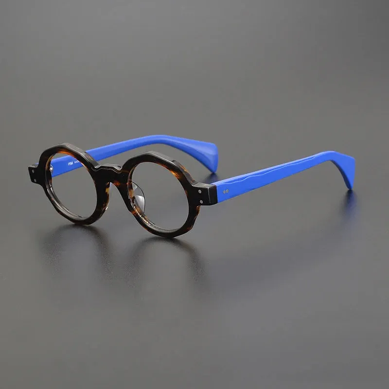 Gatenac Unisex Full Rim Round Acetate Eyeglasses Gxyj-1169