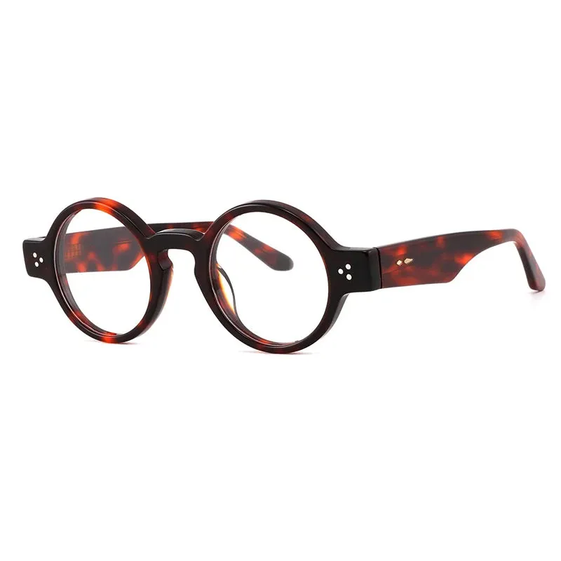 Gatenac Unisex Full Rim Round Acetate Eyeglasses Gxyj-1175