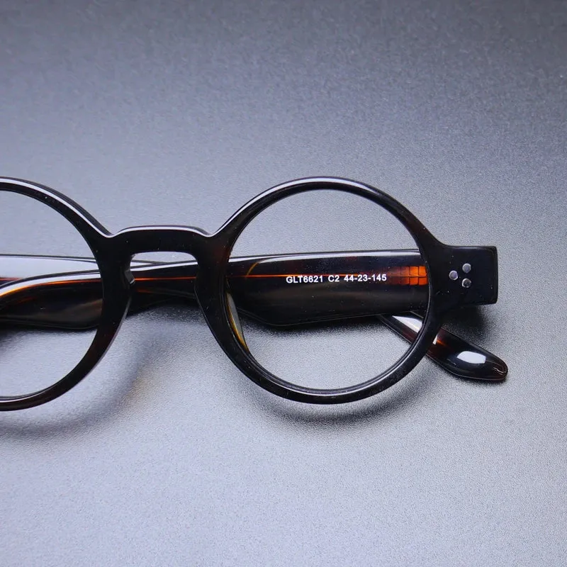 Gatenac Unisex Full Rim Round Acetate Eyeglasses Gxyj-1175