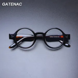Gatenac Unisex Full Rim Round Acetate Eyeglasses Gxyj-1175