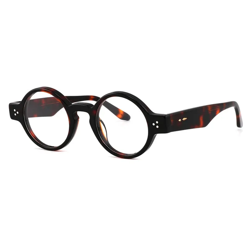 Gatenac Unisex Full Rim Round Acetate Eyeglasses Gxyj-1175