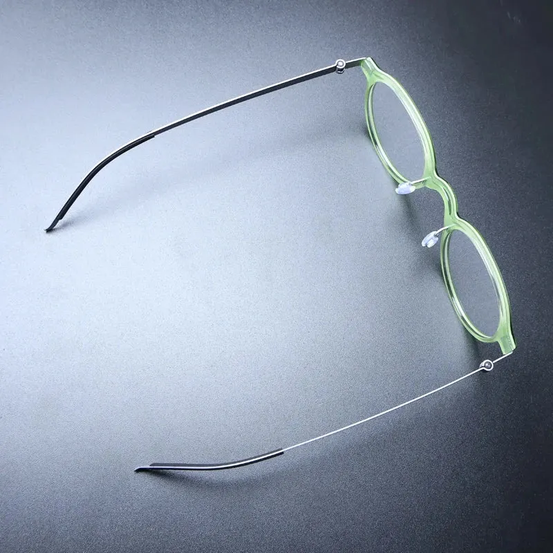 Gatenac Unisex Full Rim Round Acetate Eyeglasses Gxyj1239