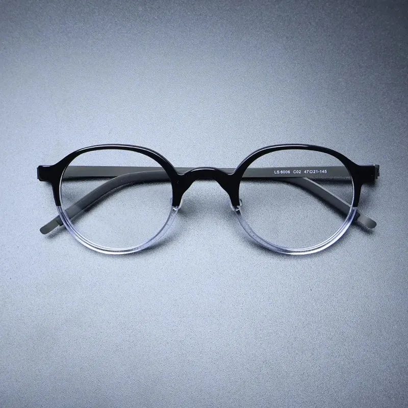 Gatenac Unisex Full Rim Round Acetate Eyeglasses Gxyj1239