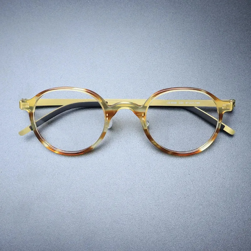 Gatenac Unisex Full Rim Round Acetate Eyeglasses Gxyj1239