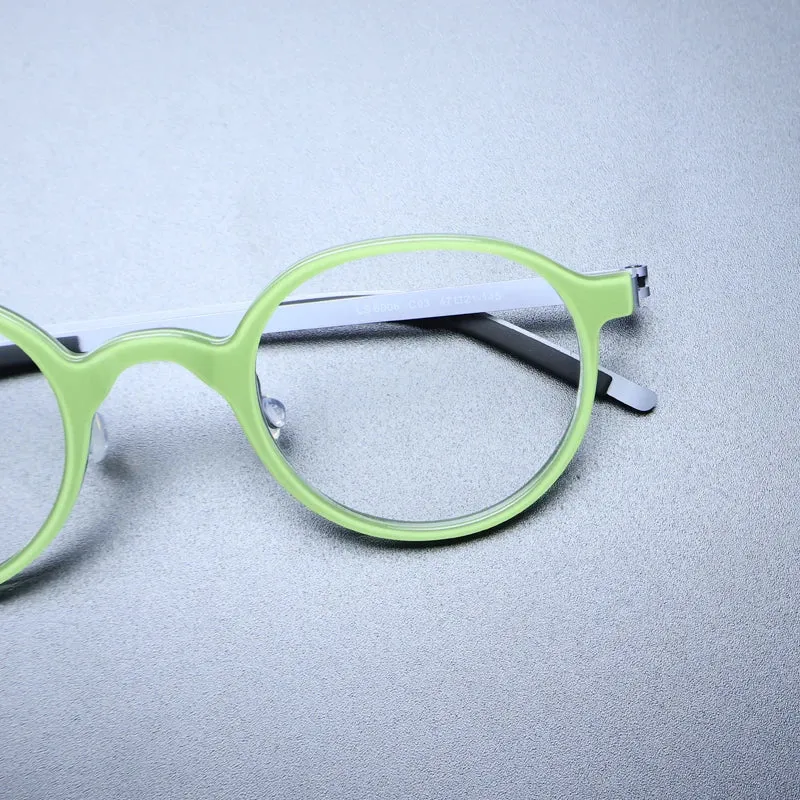 Gatenac Unisex Full Rim Round Acetate Eyeglasses Gxyj1239