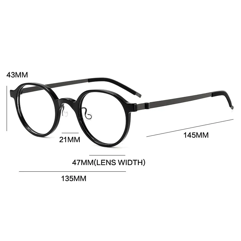 Gatenac Unisex Full Rim Round Acetate Eyeglasses Gxyj1239