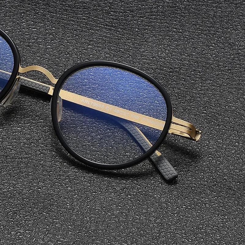 Gatenac Unisex Full Rim Round Titanium Eyeglasses Gxyj1154