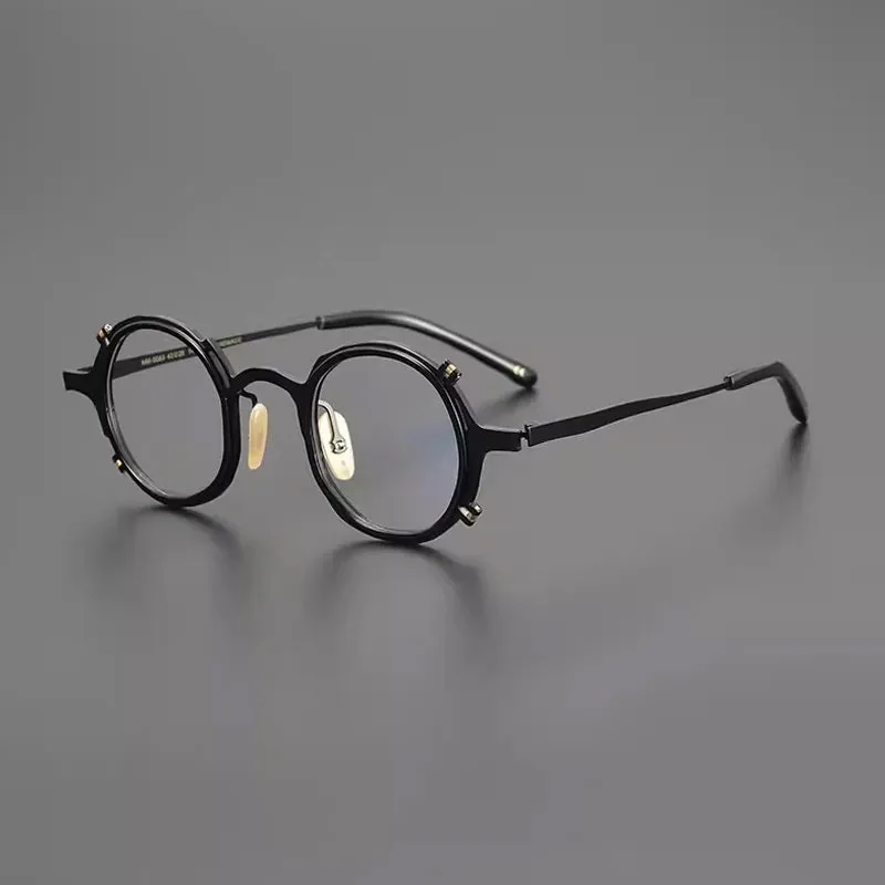 Gatenac Unisex Full Rim Round Titanium Eyeglasses Gxyj1213