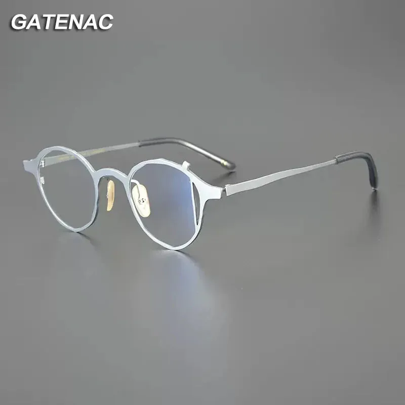 Gatenac Unisex Full Rim Round Titanium Eyeglasses Gxyj1221