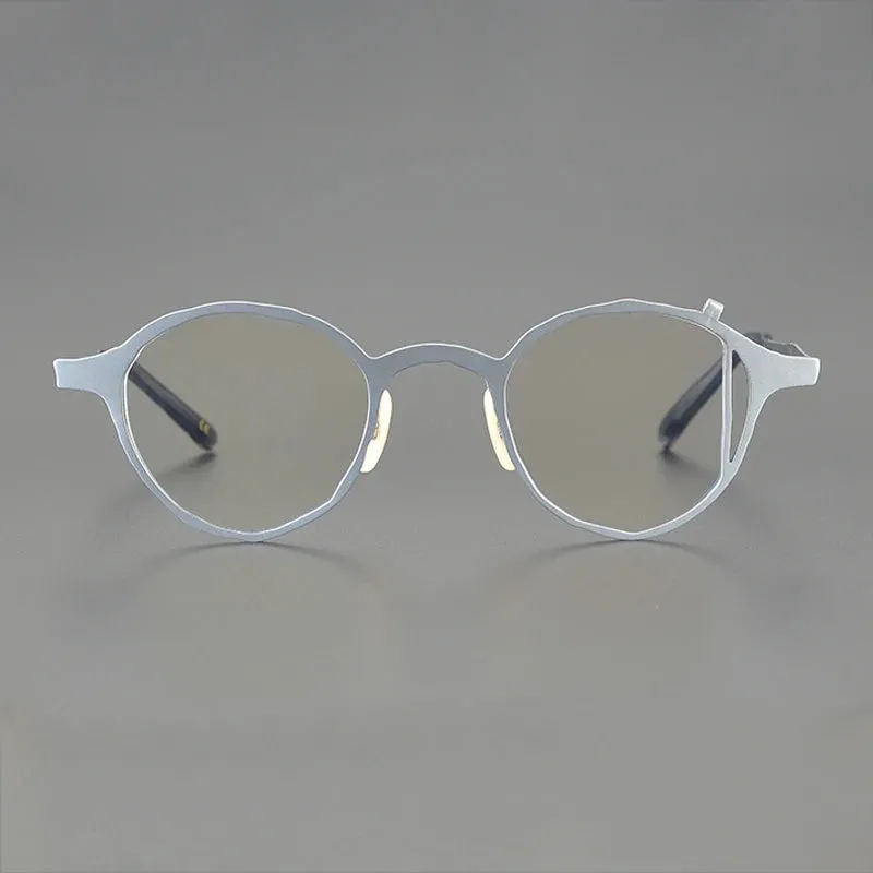 Gatenac Unisex Full Rim Round Titanium Eyeglasses Gxyj1221
