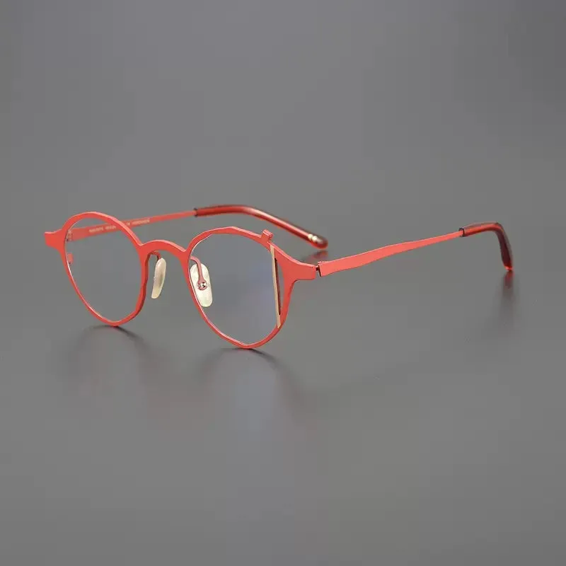 Gatenac Unisex Full Rim Round Titanium Eyeglasses Gxyj1221