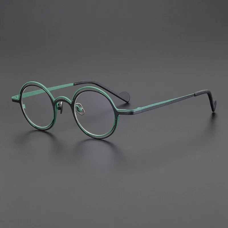 Gatenac Unisex Full Rim Round Titanium Eyeglasses Gxyj999