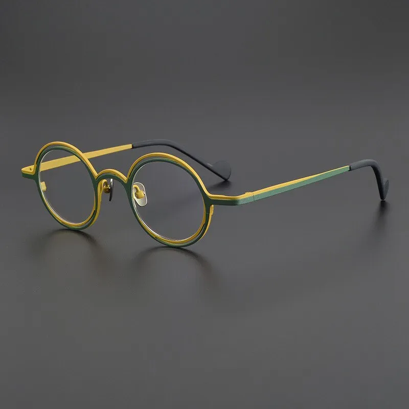 Gatenac Unisex Full Rim Round Titanium Eyeglasses Gxyj999