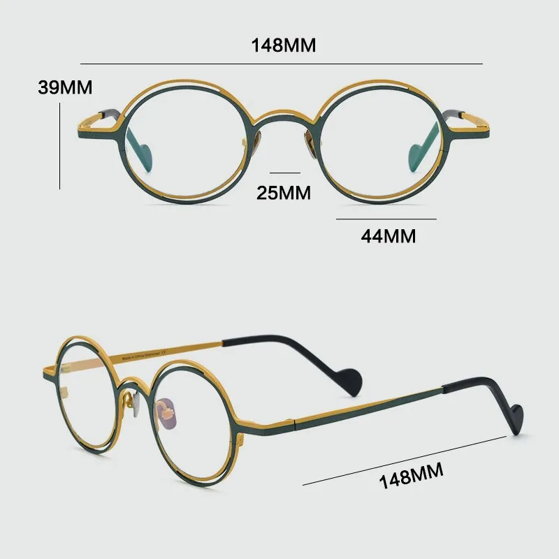 Gatenac Unisex Full Rim Round Titanium Eyeglasses Gxyj999