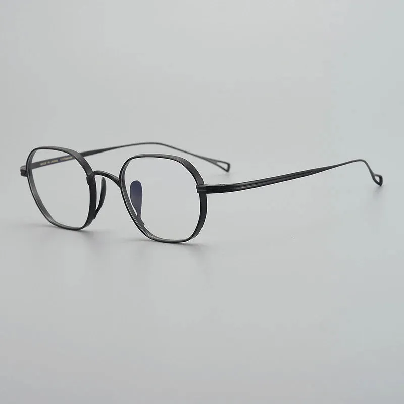 Gatenac Unisex Full Rim Small Sqare Titanium Eyeglasses Gxyj1450