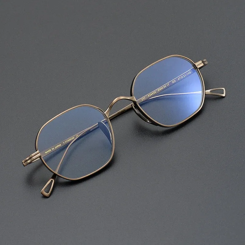 Gatenac Unisex Full Rim Small Sqare Titanium Eyeglasses Gxyj1450
