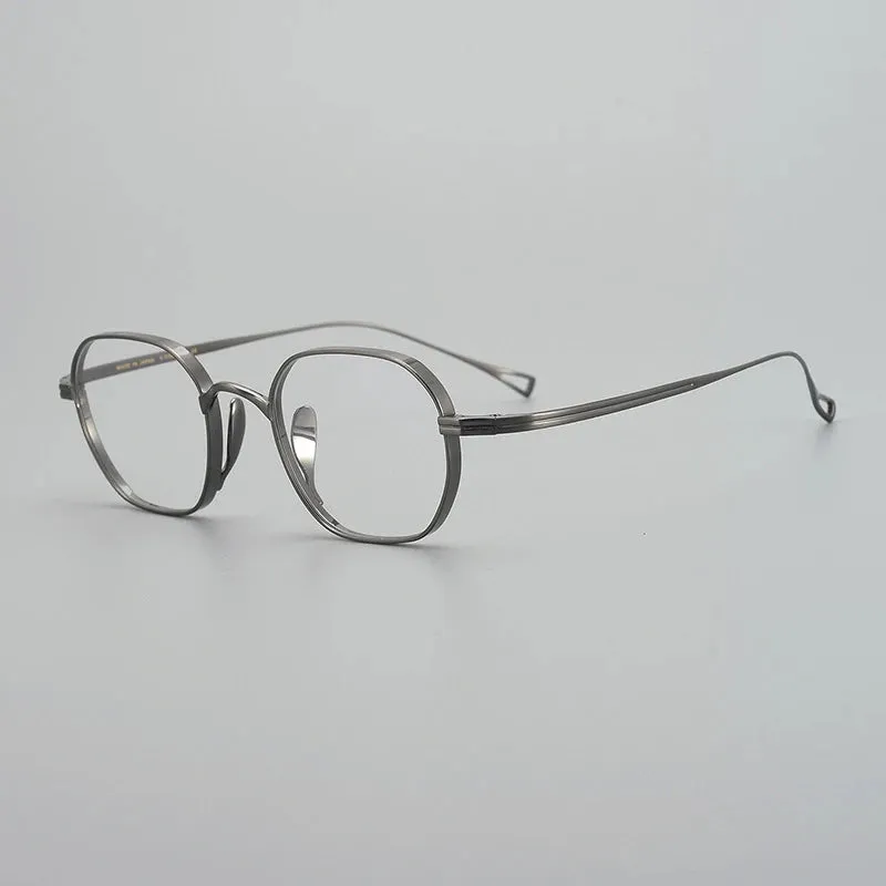Gatenac Unisex Full Rim Small Sqare Titanium Eyeglasses Gxyj1450