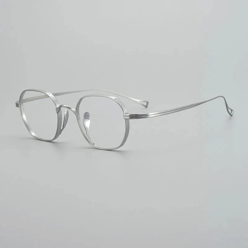 Gatenac Unisex Full Rim Small Sqare Titanium Eyeglasses Gxyj1450