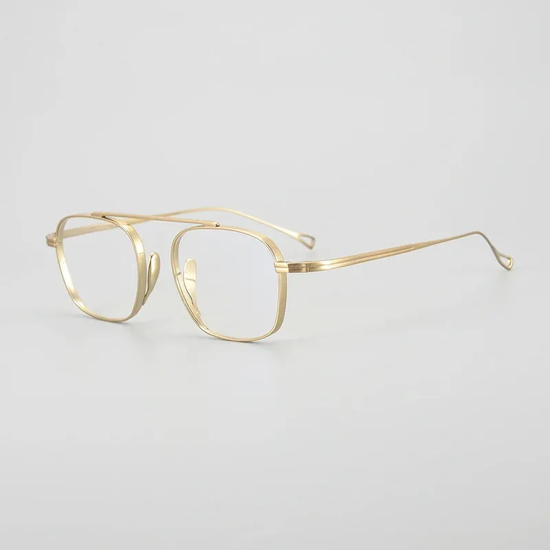 Gatenac Unisex Full Rim Small Square Titanium Eyeglasses Gxyj1474