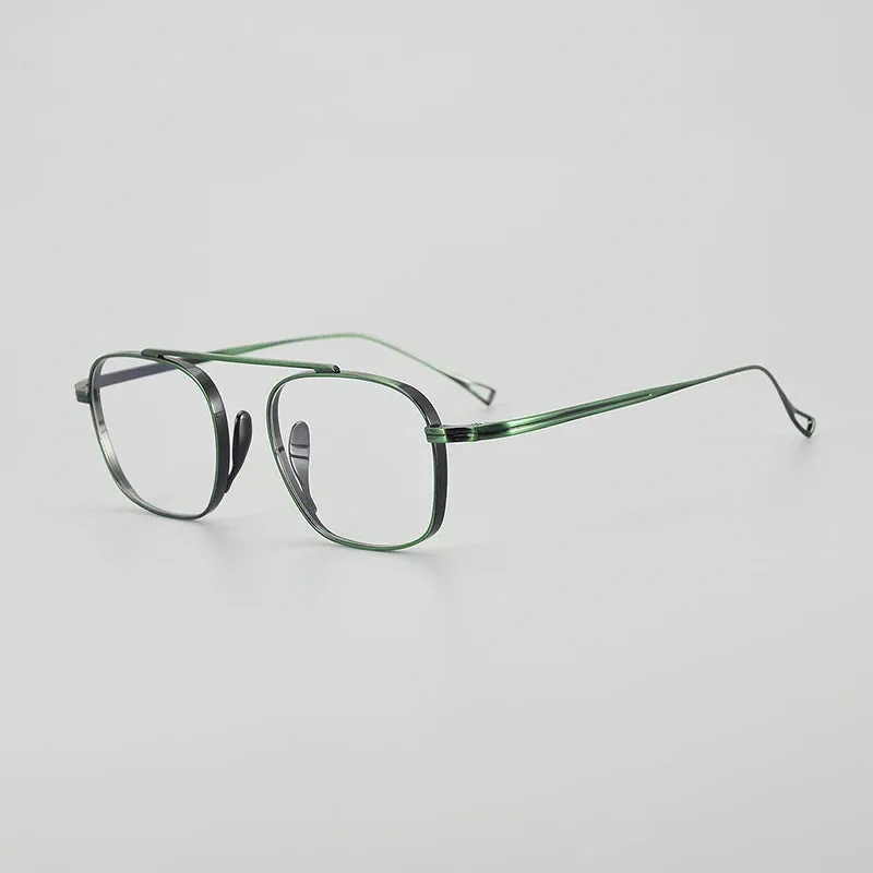 Gatenac Unisex Full Rim Small Square Titanium Eyeglasses Gxyj1474