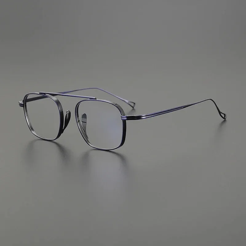 Gatenac Unisex Full Rim Small Square Titanium Eyeglasses Gxyj1474