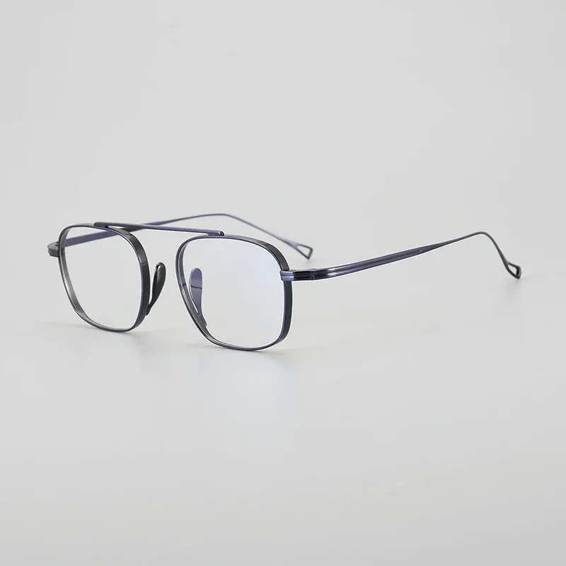 Gatenac Unisex Full Rim Small Square Titanium Eyeglasses Gxyj1474