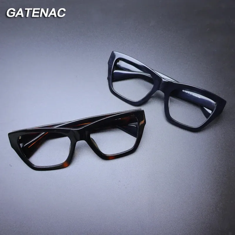 Gatenac Unisex Full Rim Square Acetate Eyeglasses Gxyj-1177