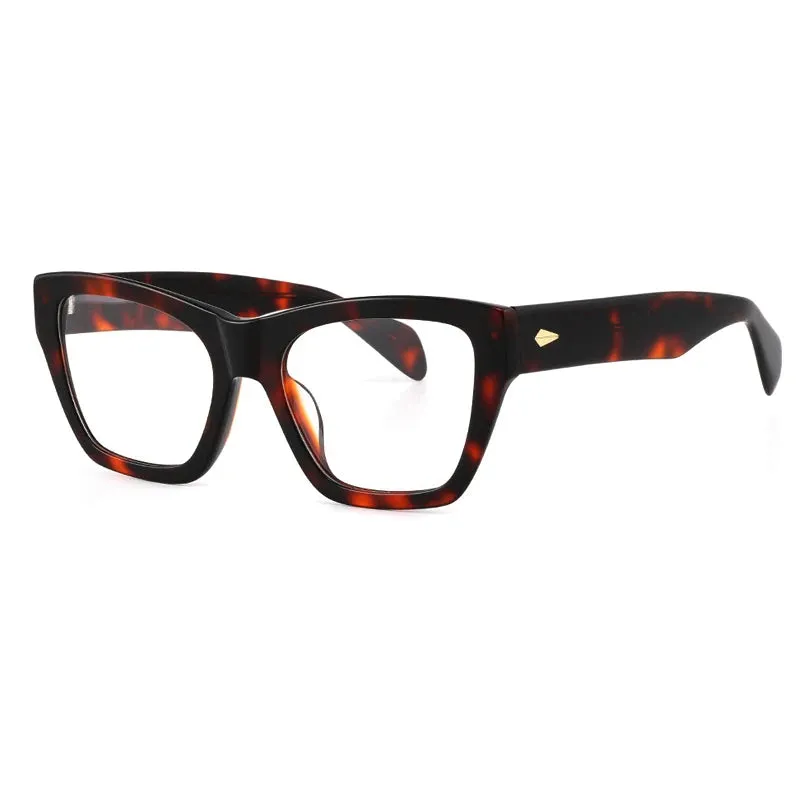 Gatenac Unisex Full Rim Square Acetate Eyeglasses Gxyj-1177