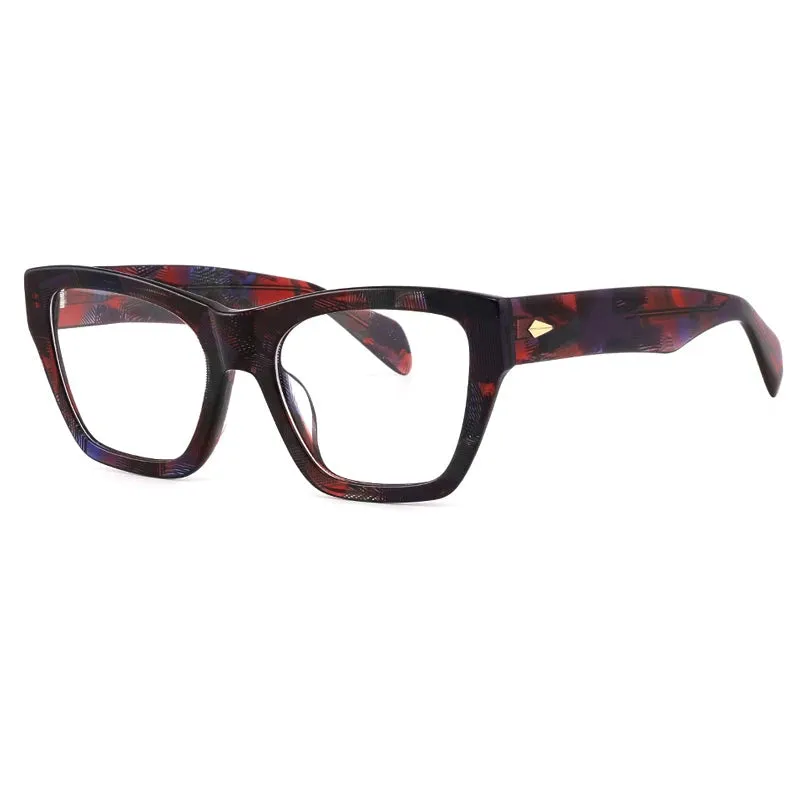 Gatenac Unisex Full Rim Square Acetate Eyeglasses Gxyj-1177