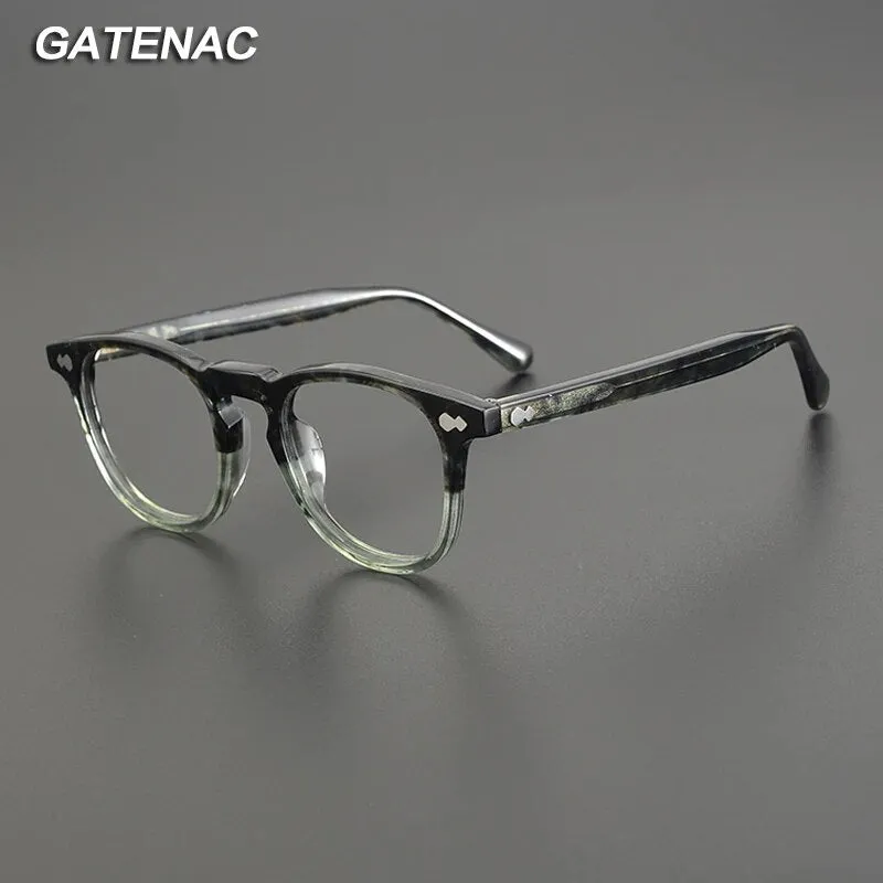 Gatenac Unisex Full Rim Square Acetate Eyeglasses Gxyj1142