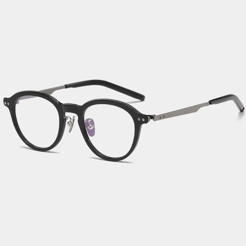 Gatenac Unisex Full Rim Titanium Acetate Eyeglasses Gxyj1194