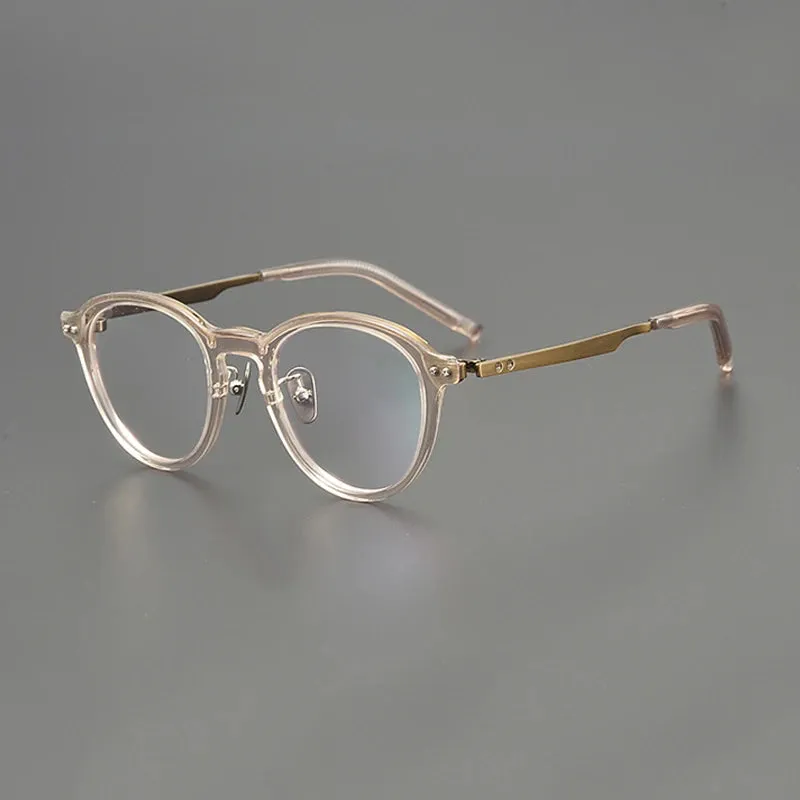 Gatenac Unisex Full Rim Titanium Acetate Eyeglasses Gxyj1194