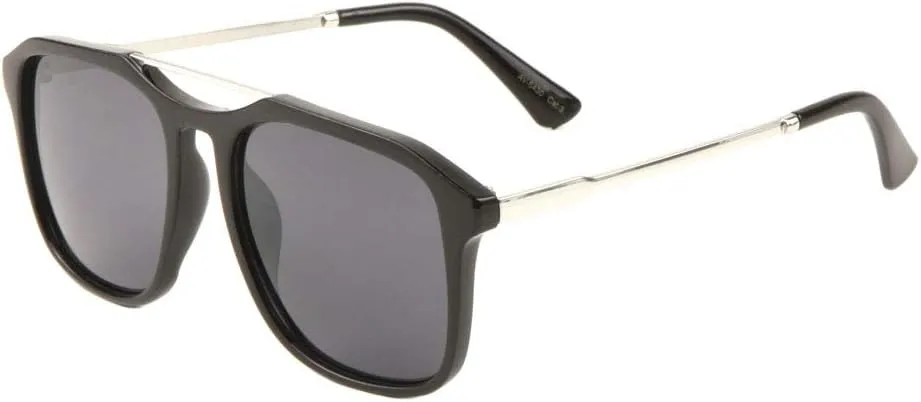 Geometric Top Square Lens High Curved Bridge Aviator Sunglasses