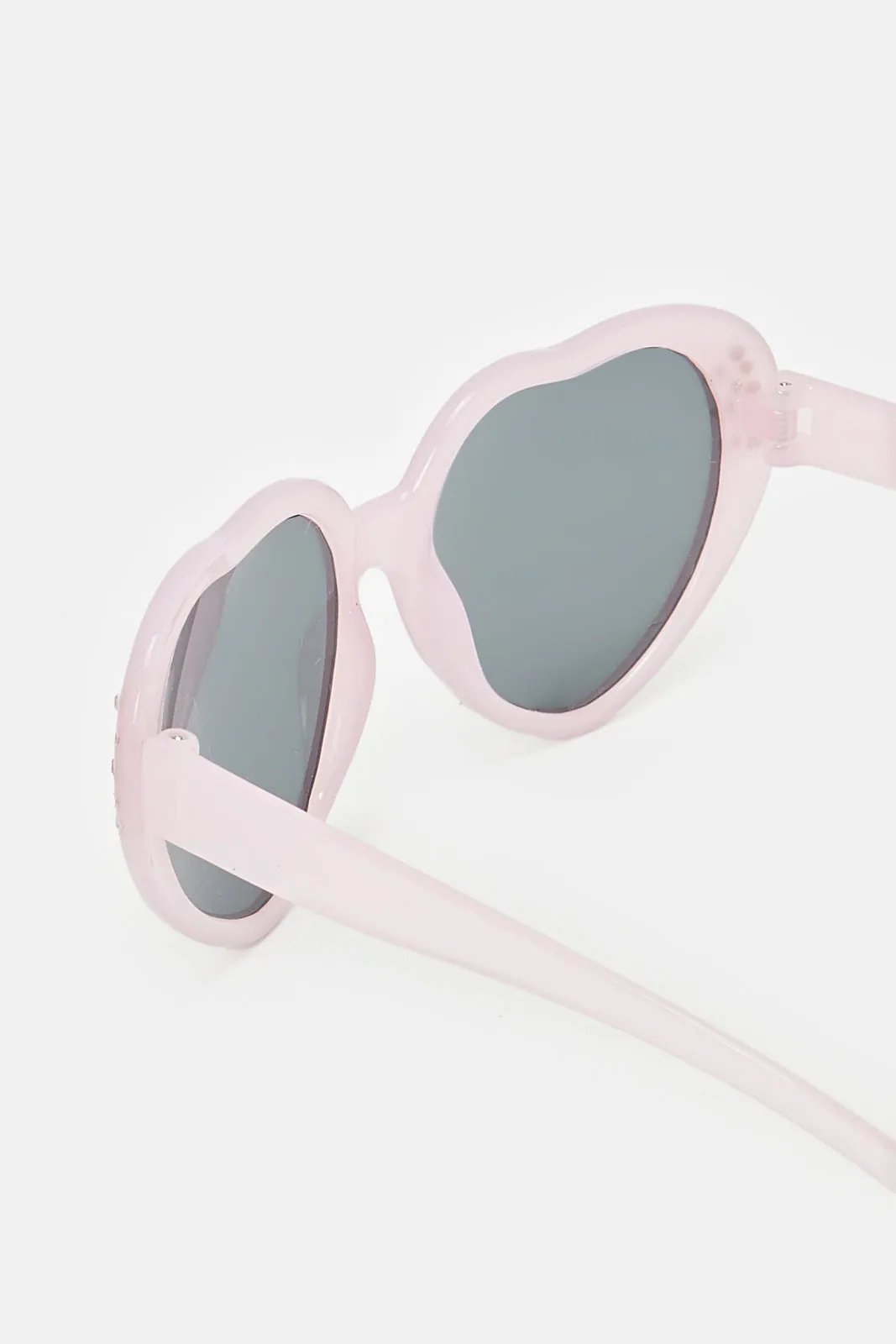 Girls Heart Shaped Sunglasses With Character Embellished Case