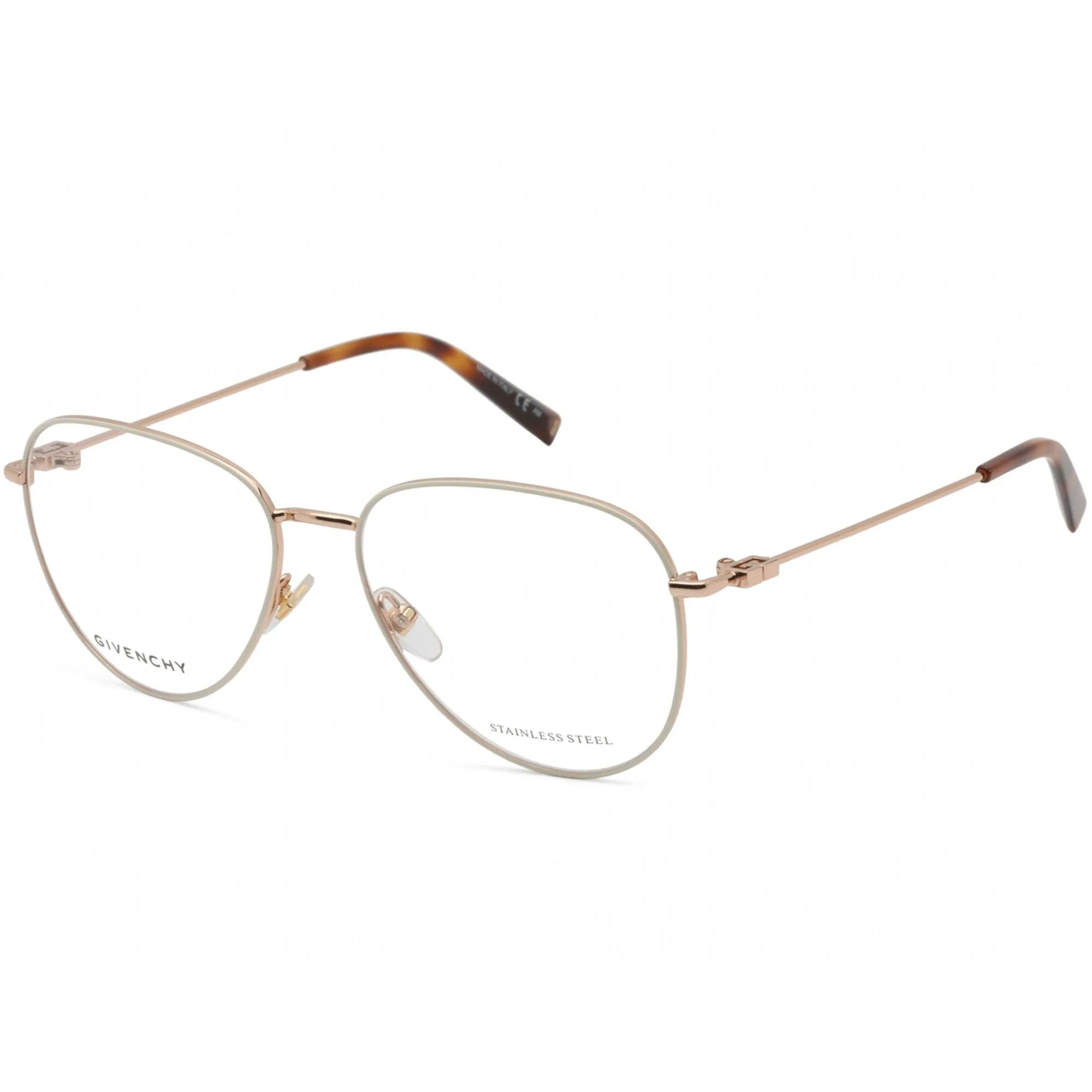 Givenchy Women's Eyeglasses - Gold/Ivory/Havana Pilot Shaped Frame | GV 0150 0Y3R 00
