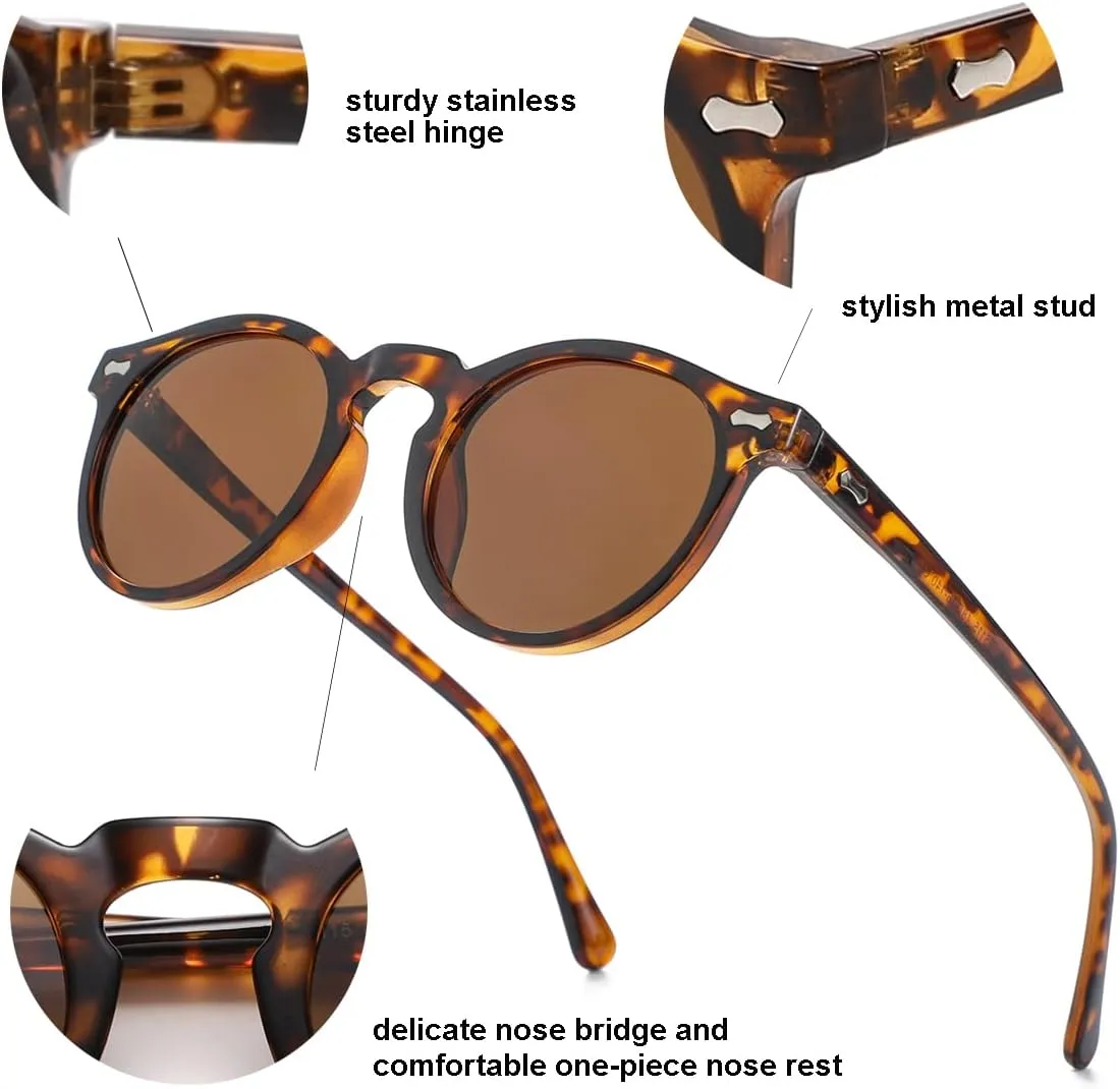 Gleyemor Kids Polarized Cute Round Sunglasses for Kids Girls Boys Age 3-8