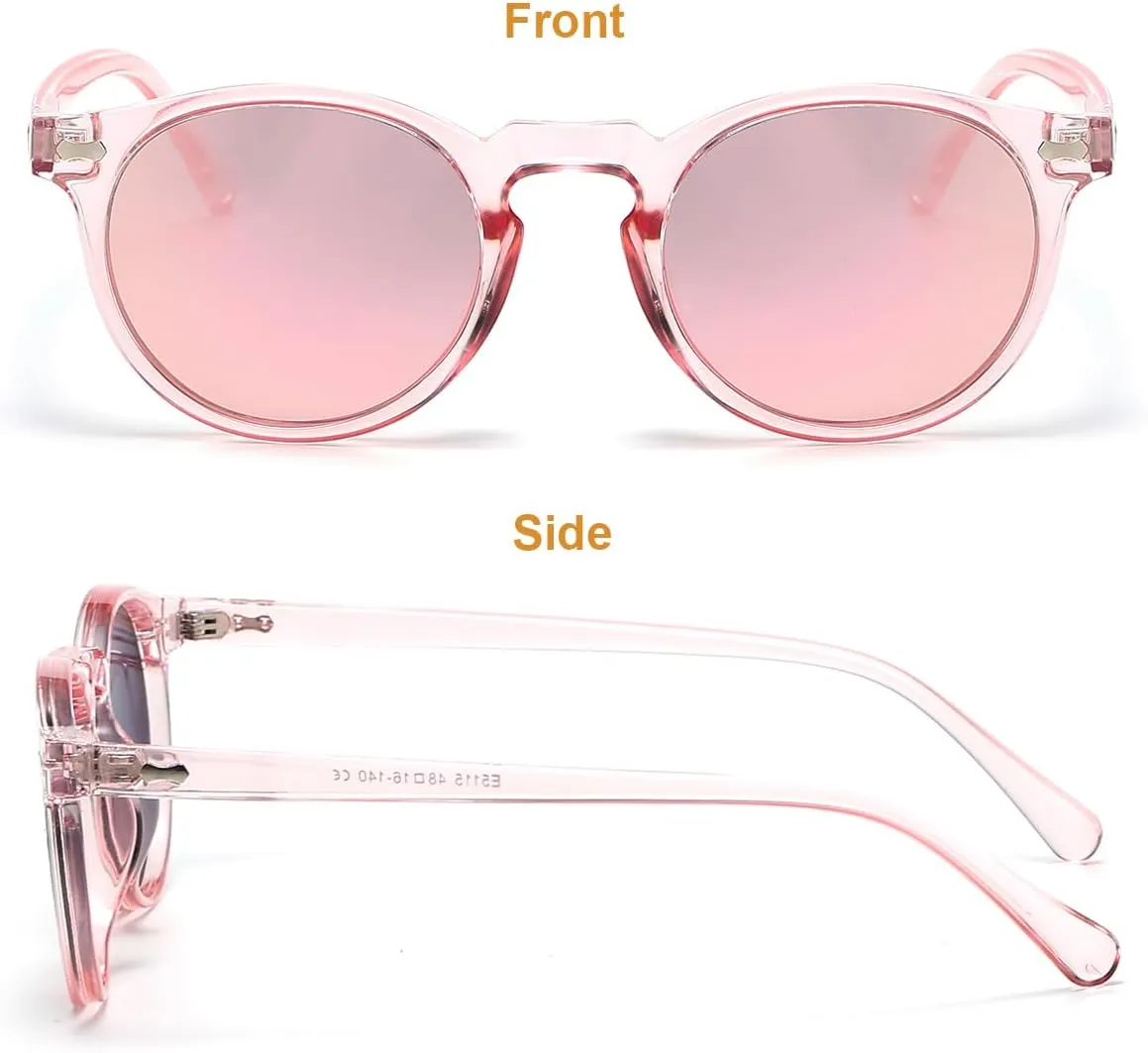 Gleyemor Kids Polarized Cute Round Sunglasses for Kids Girls Boys Age 3-8