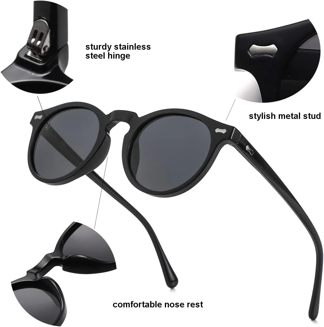 Gleyemor Kids Polarized Cute Round Sunglasses for Kids Girls Boys Age 3-8