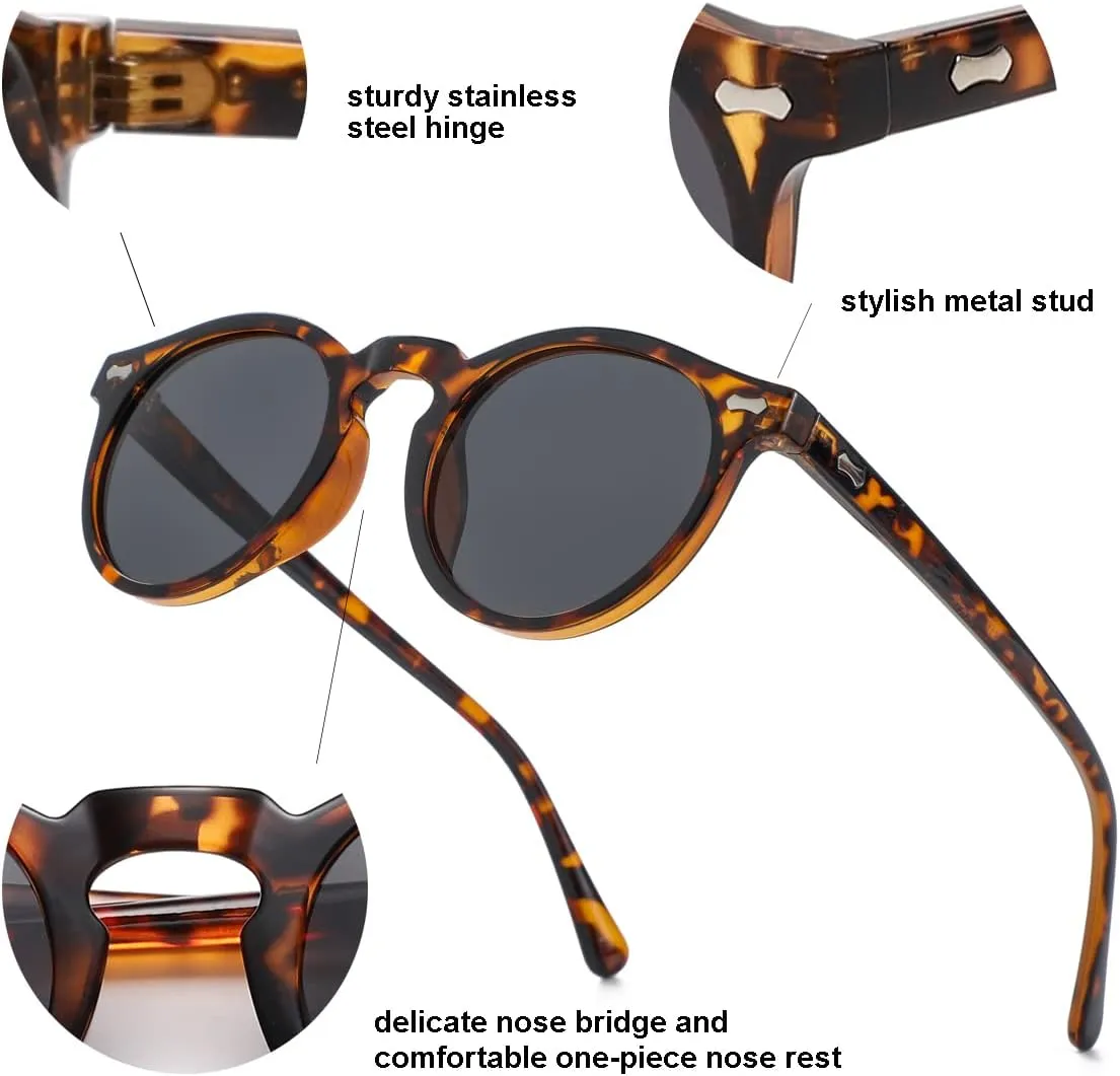 Gleyemor Kids Polarized Cute Round Sunglasses for Kids Girls Boys Age 3-8