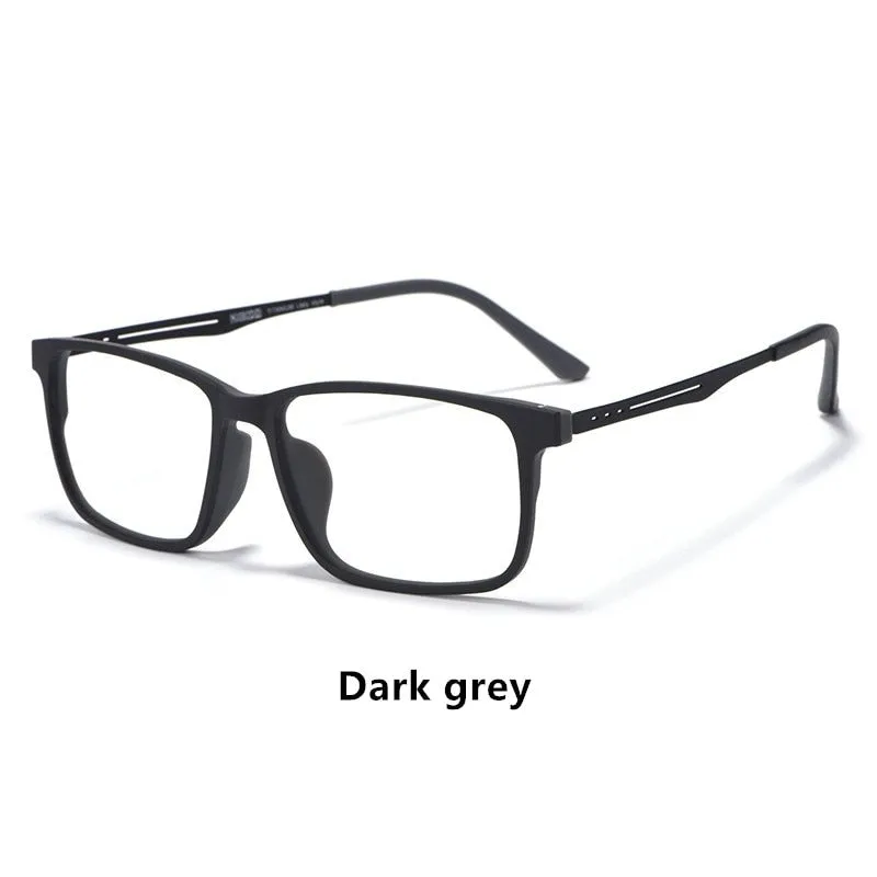 Gmei Men's Full Rim Large Square Tr 90 Titanium Eyeglasses 8838