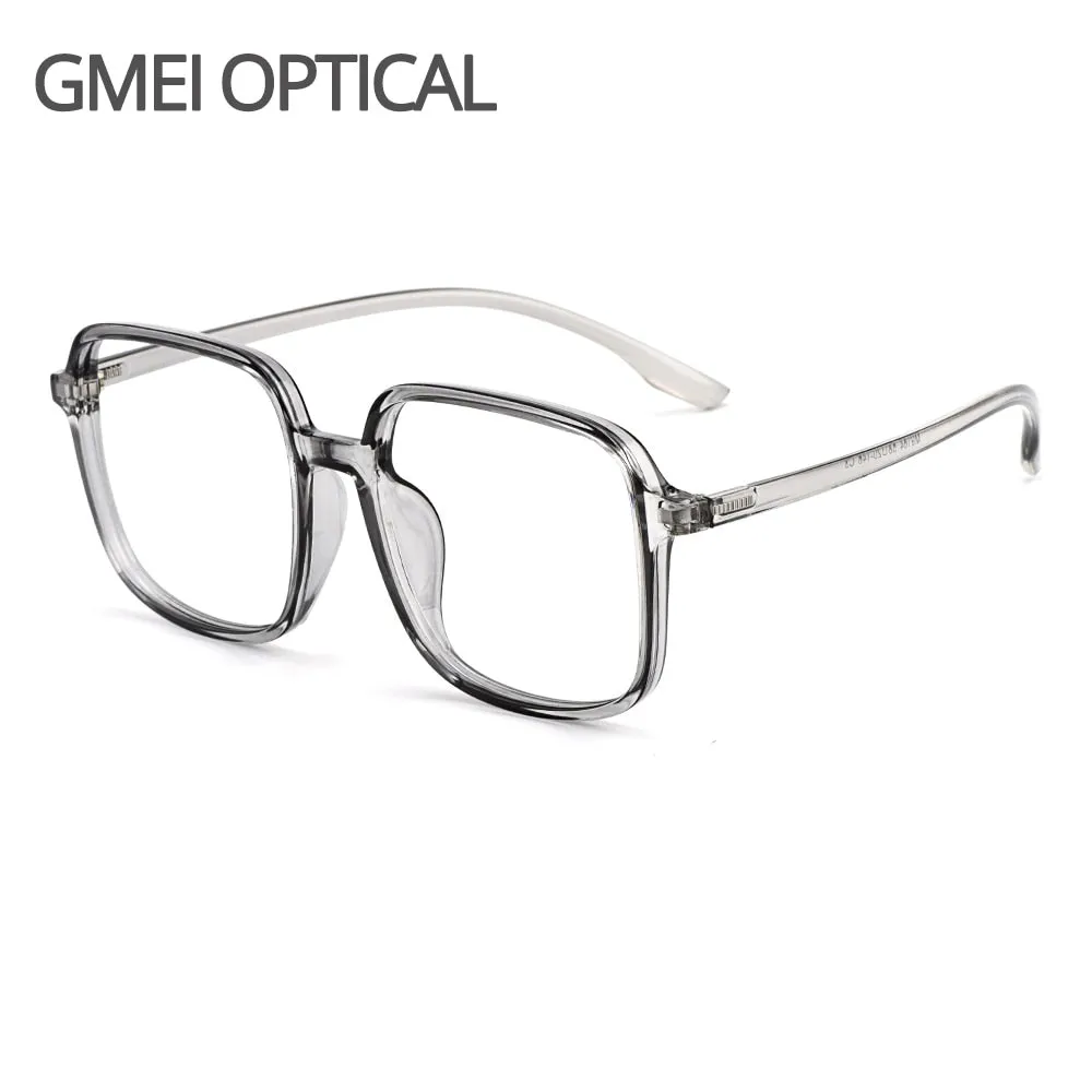 Gmei Unisex Eyeglasses Ultralight Tr90 Transparent Large Size M9164