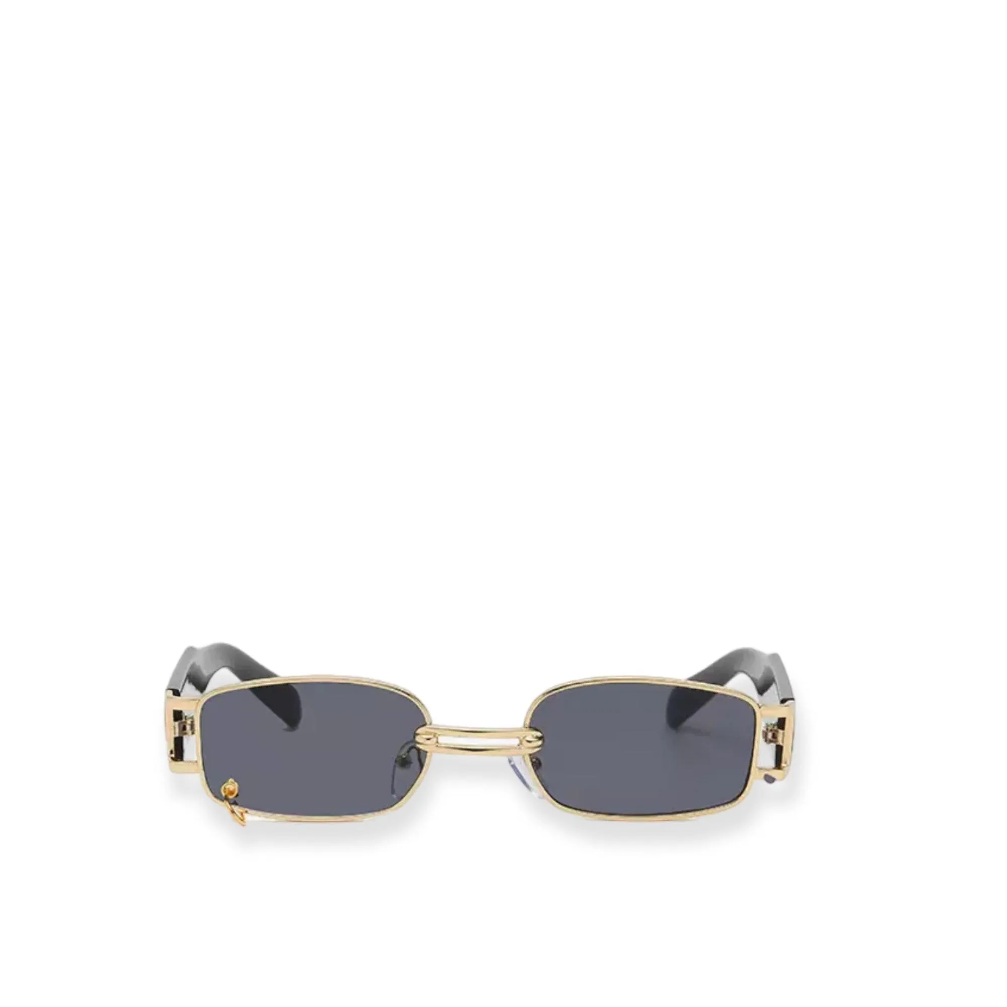 Gold Black Rectangle Sunglasses